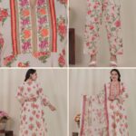 Women Linen Kurta Pant Dupatta Set ( SR-26 )