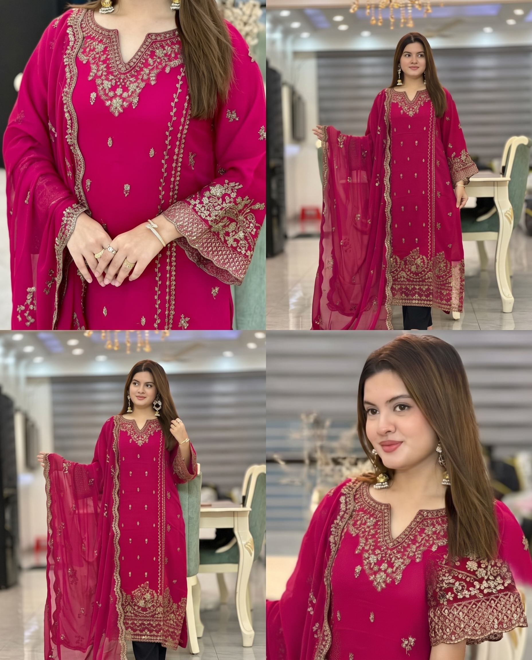 Aarisha Soft Organza Embroidered Three Piece (SR-27 )