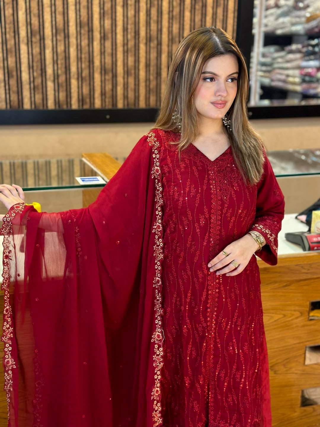 Azure Chiffon Three Piece SR-24 - Image 3