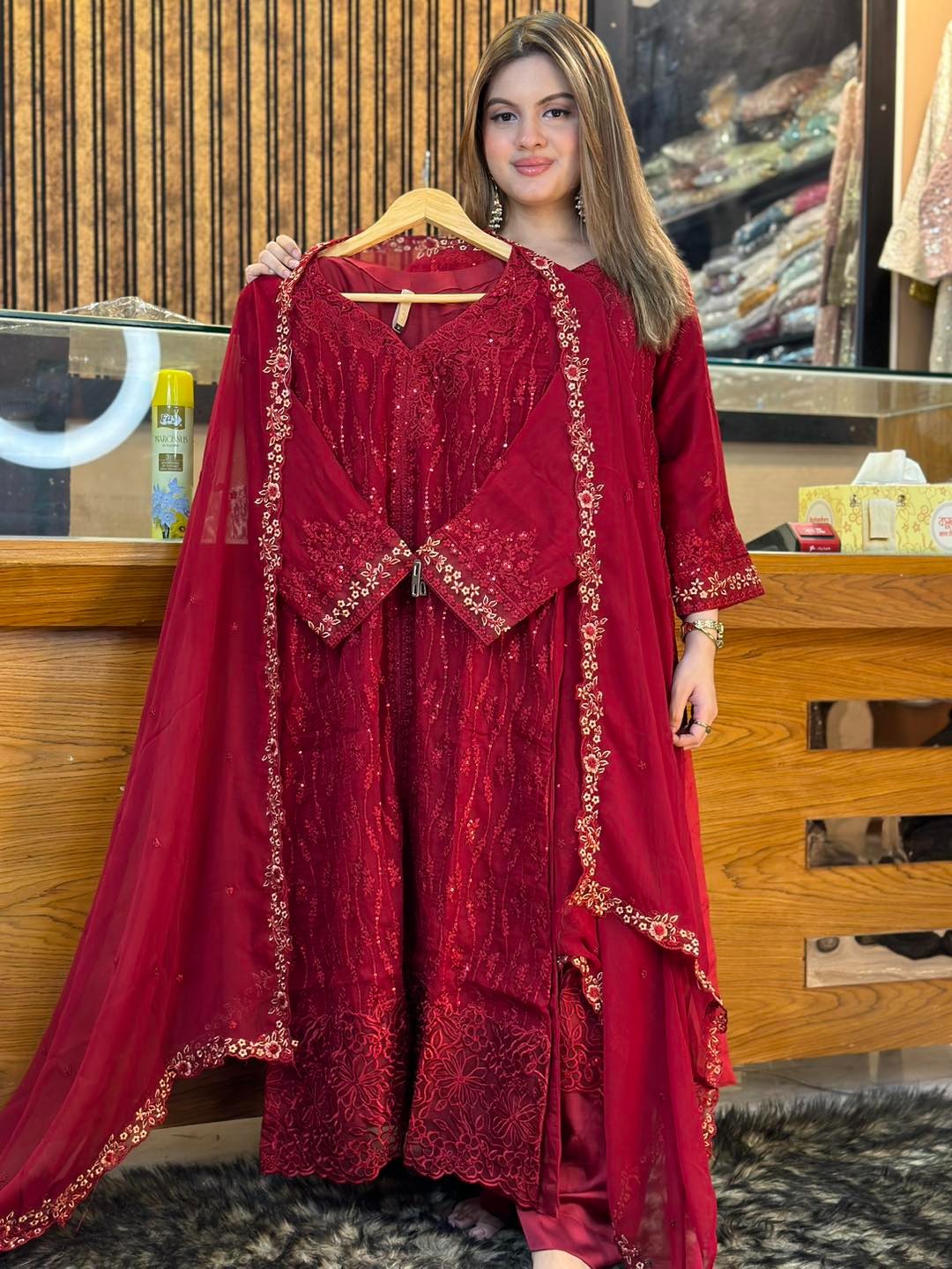 Azure Chiffon Three Piece SR-24 - Image 5