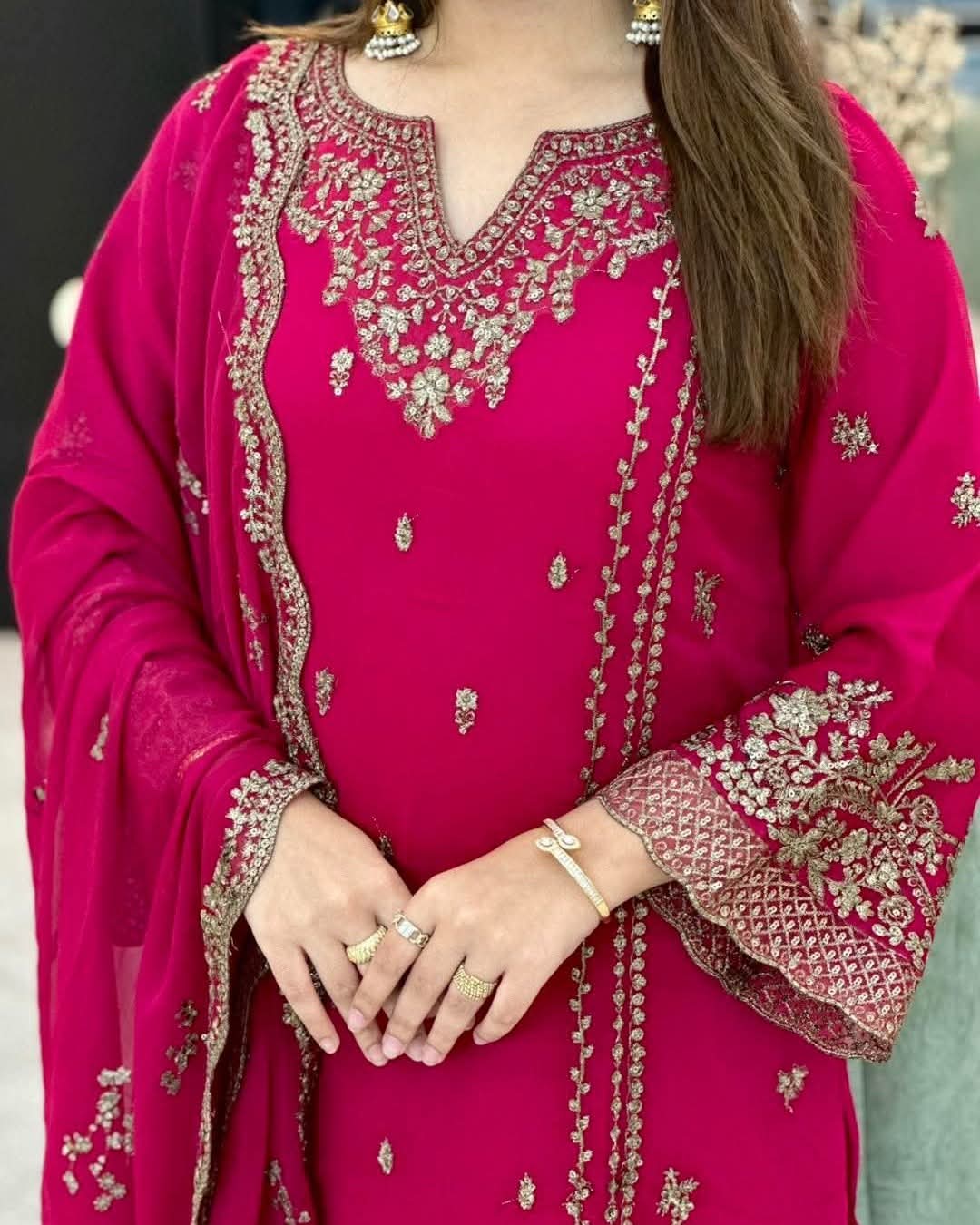 Aarisha Soft Organza Embroidered Three Piece (SR-27 ) - Image 2